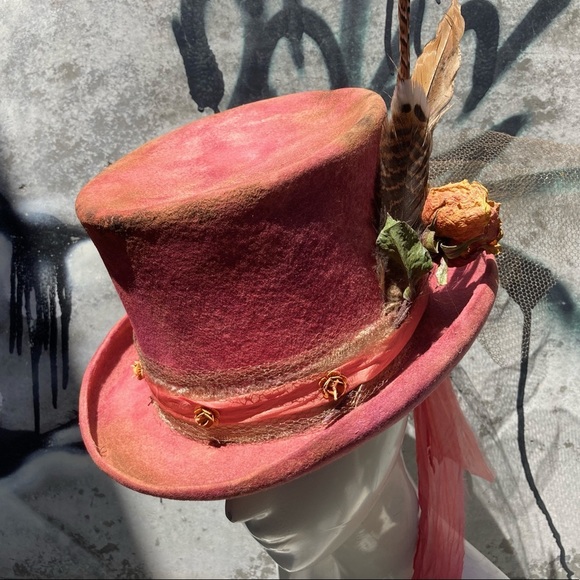 Wednesday’s Child Accessories - ROSES & RUST Custom Vintage Top Hat